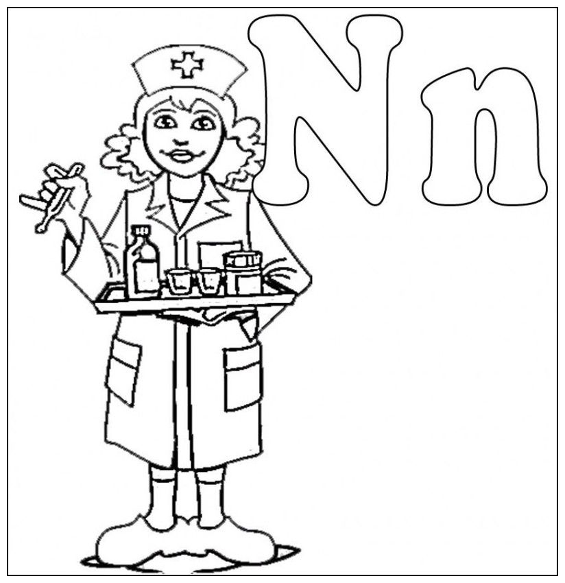Coloring pages nurse coloring page for your little ones