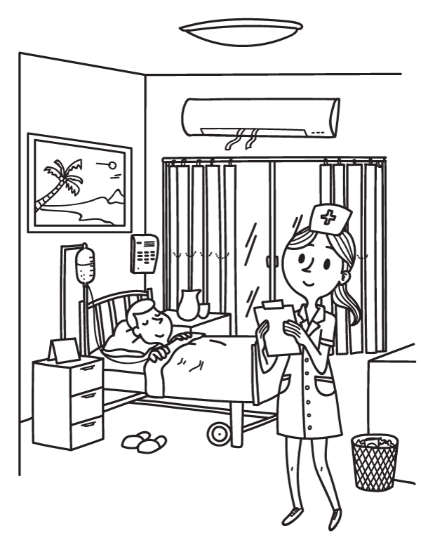 Printable nurse coloring page