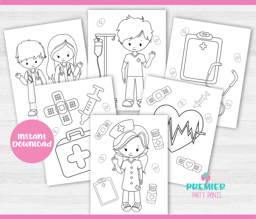 Instant download medicaldoctornurse coloring pages