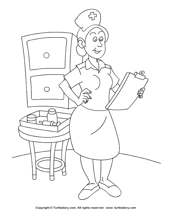 Nurse coloring sheet turtle diary