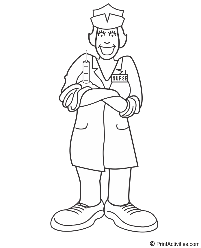 Nurse coloring page yyyy