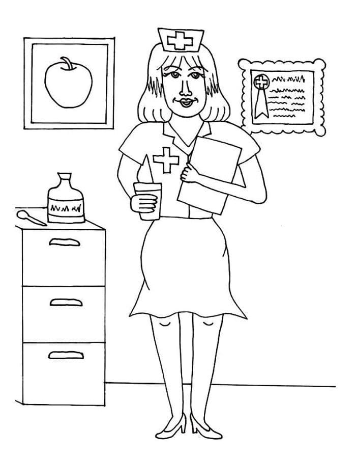 Nurse coloring pages