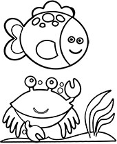 Water animals coloring pages for children