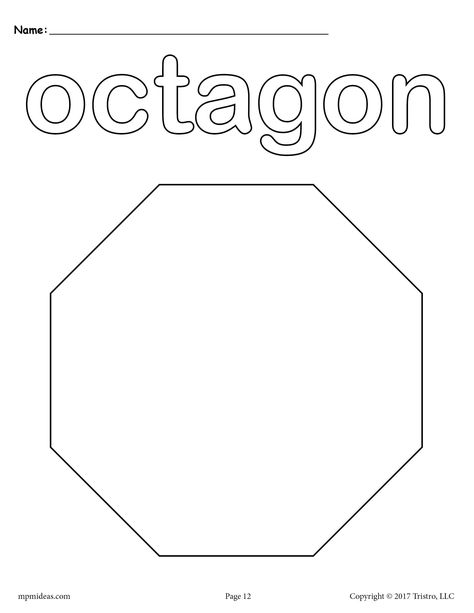 Octagon coloring page shape coloring pages preschool coloring pages shapes lessons
