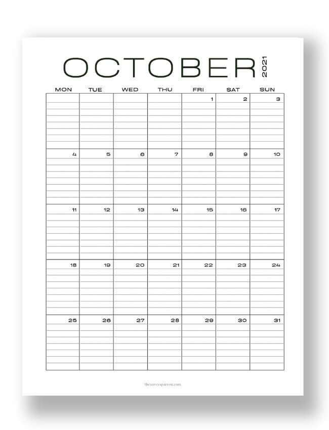 October calendars