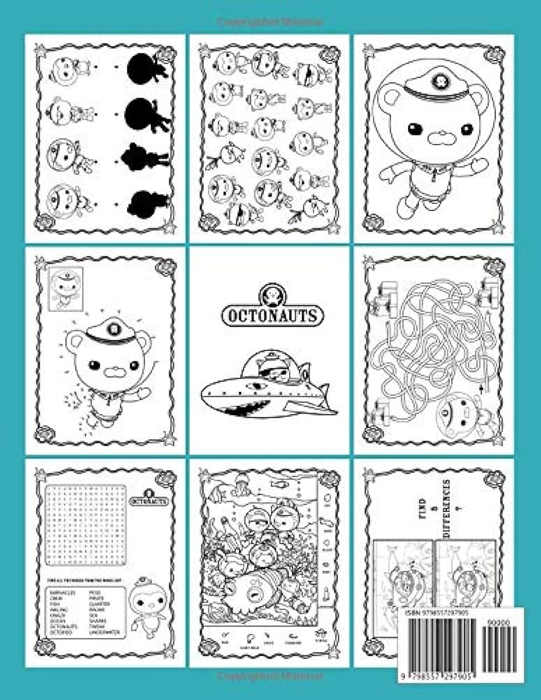 Octonauts activity book coloring find shadow hidden objects spot differences one of a kind word search dot to dot maze activities books for kids and adults butler cruz books