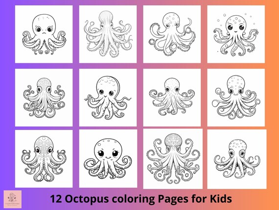 Octopus printable coloring sheet for kids sea animals