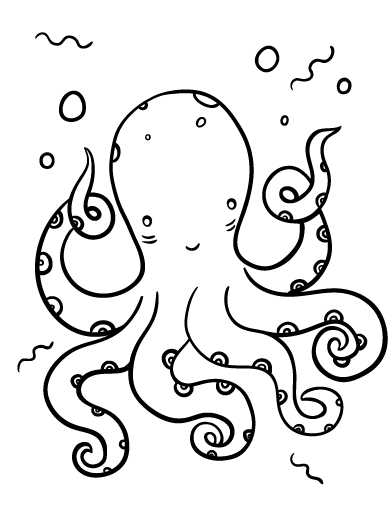 Free octopus coloring page