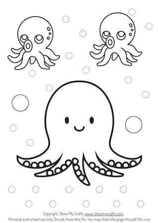 Octopus colouring pages