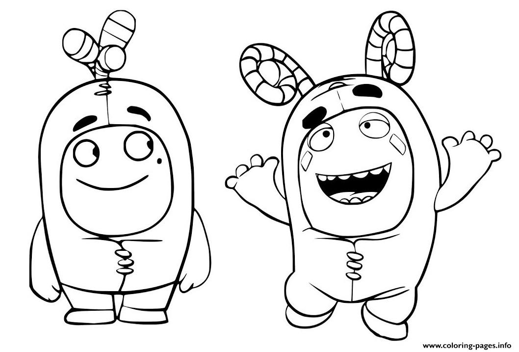 Oddbods having fun coloring page printable