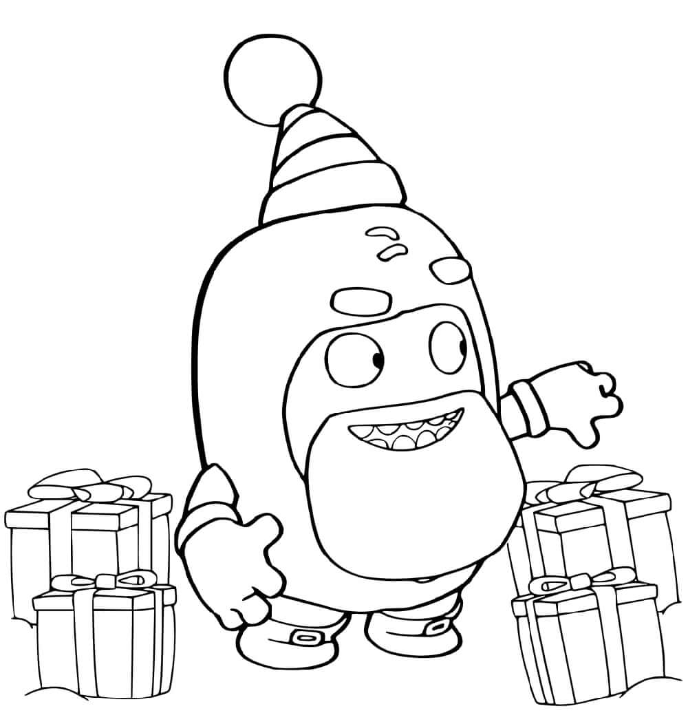 Oddbods as santa coloring book to print and online
