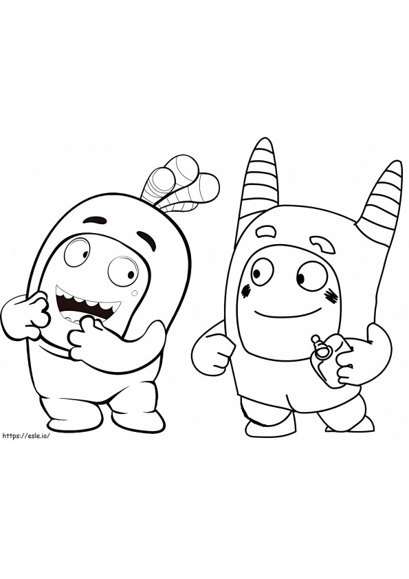 Two oddbods coloring page
