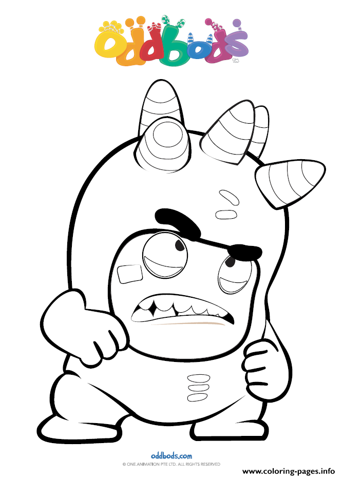 Oddbods angry coloring page printable