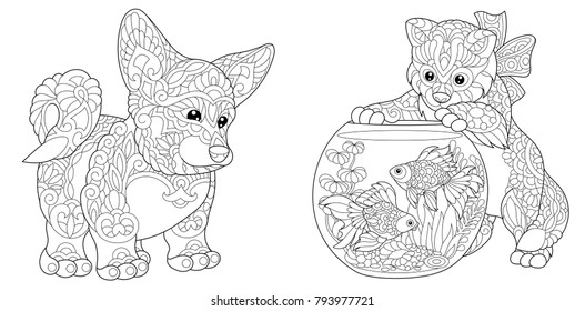 Adult coloring pages animals images stock photos d objects vectors