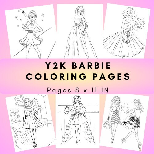 Barbie colouring pages kids coloring book adult coloring book printable and digital fashion drawing art supplies design tools