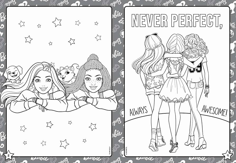 Barbie colouring adventures mattel books