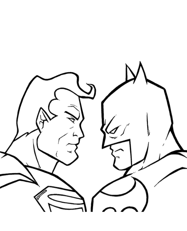 Superman batman coloring page