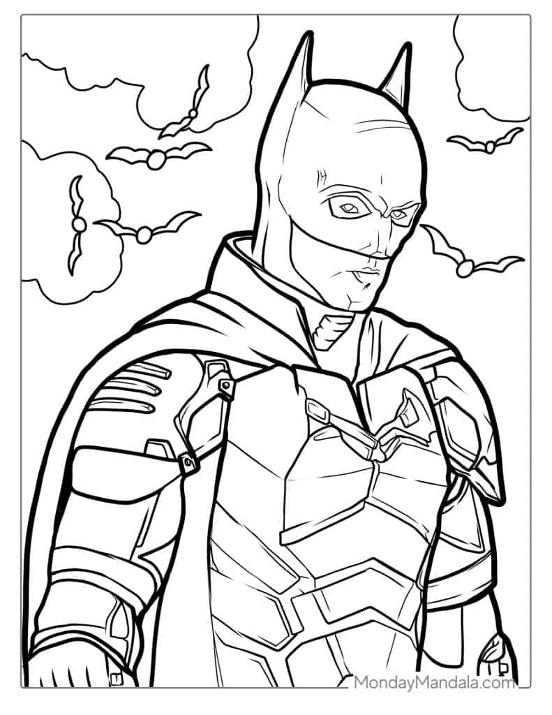 Batman coloring pages free pdf printables