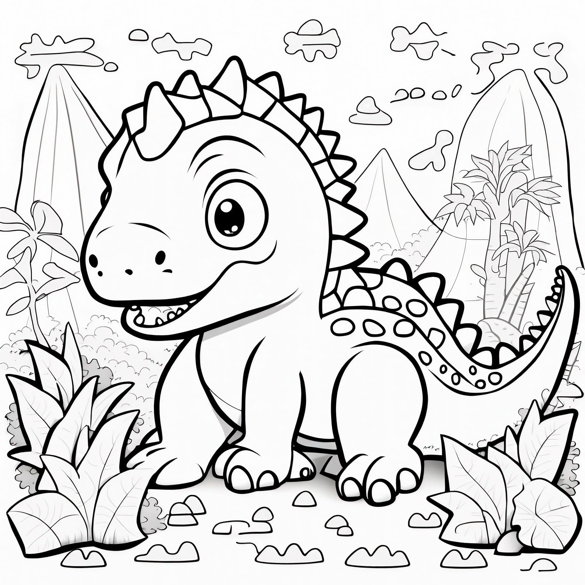 Printable dinosaur coloring pages discover kawaii dinosaurs