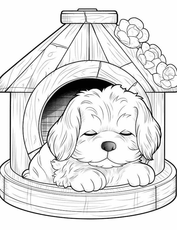 Dog coloring pages for kids and adults