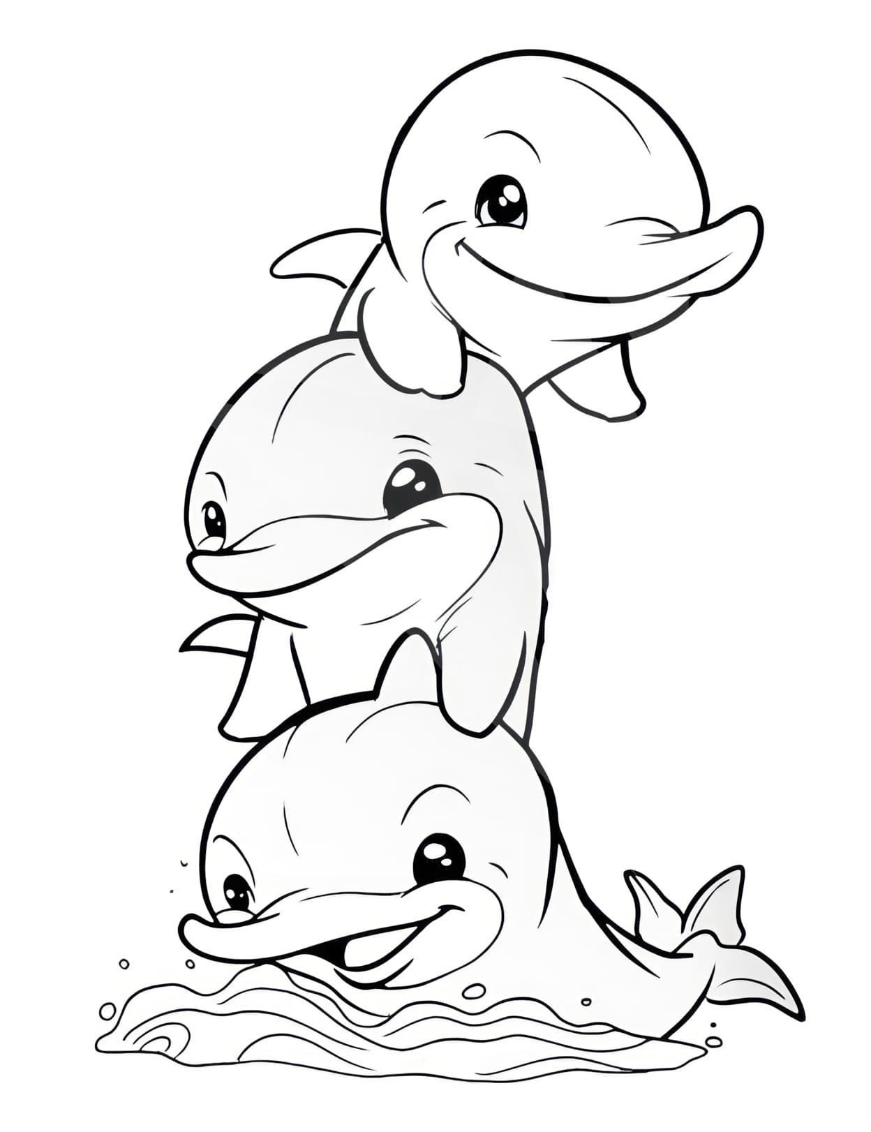 Dolphin coloring pages for kids and adults