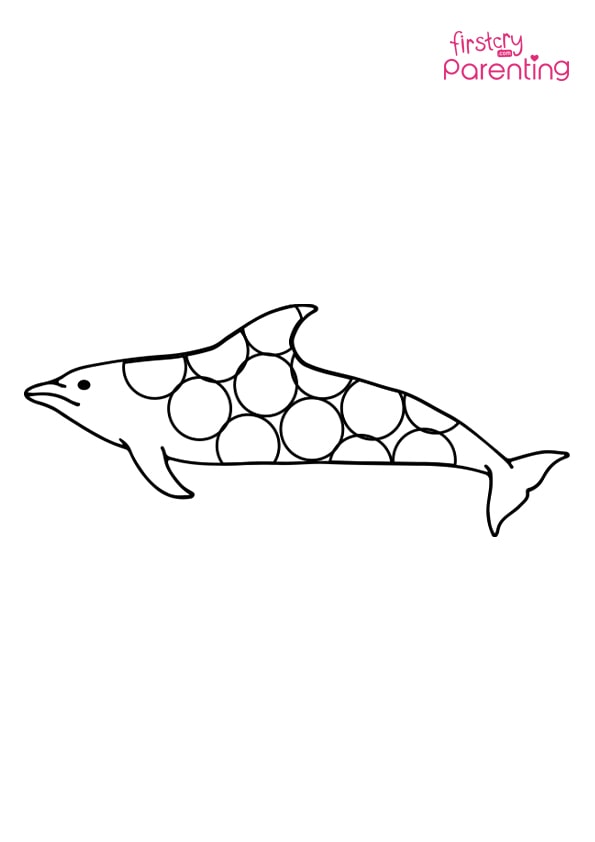 Easy printable dolphins coloring pages for kids