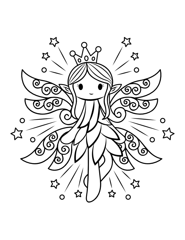Printable fairy coloring page