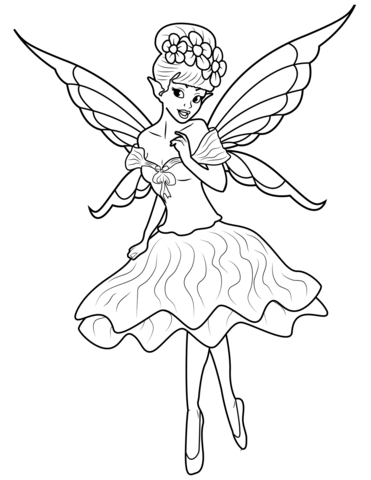 Fairy coloring page free printable coloring pages
