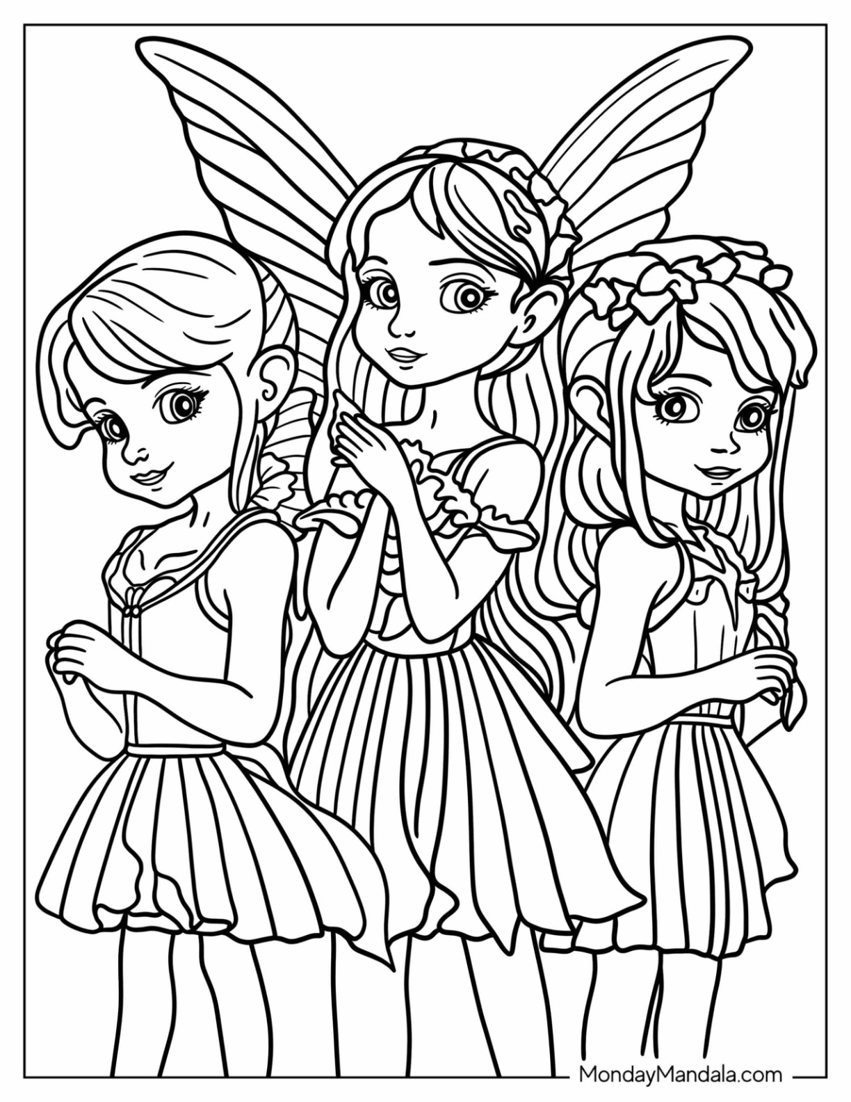 Fairy coloring pages free pdf printables