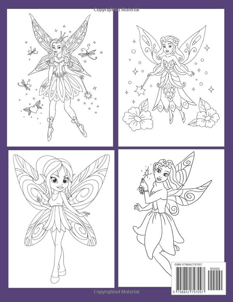 Fairy coloring book for kids ages