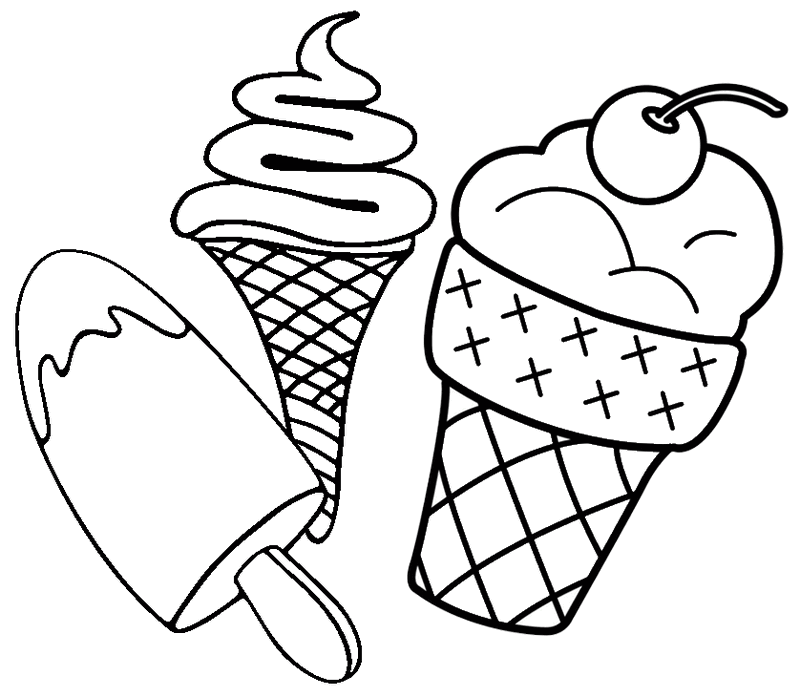 Coloring pages ice cream coloring page of food
