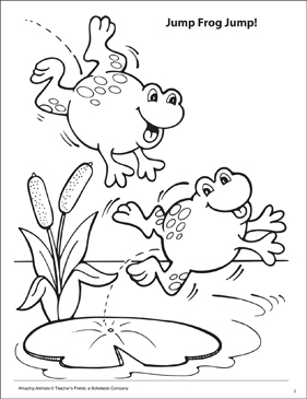 Jump frog jump amazing animals coloring page printable coloring pages