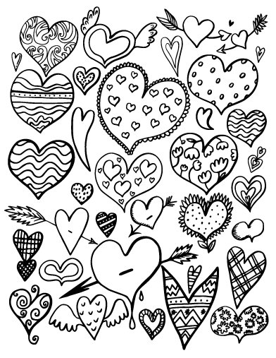 Free heart coloring page