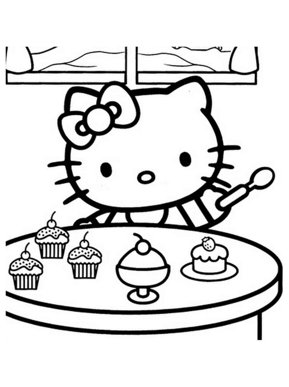Print hello kitty coloring page