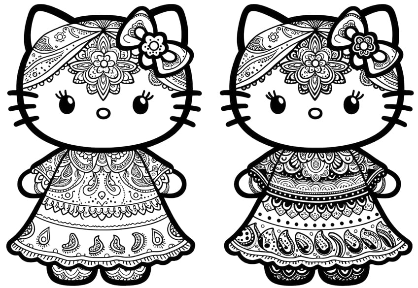 Hello kitty coloring pages