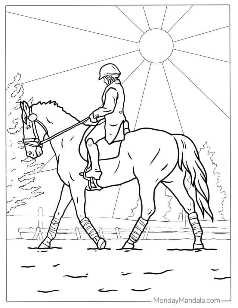 Horse coloring pages free pdf printables