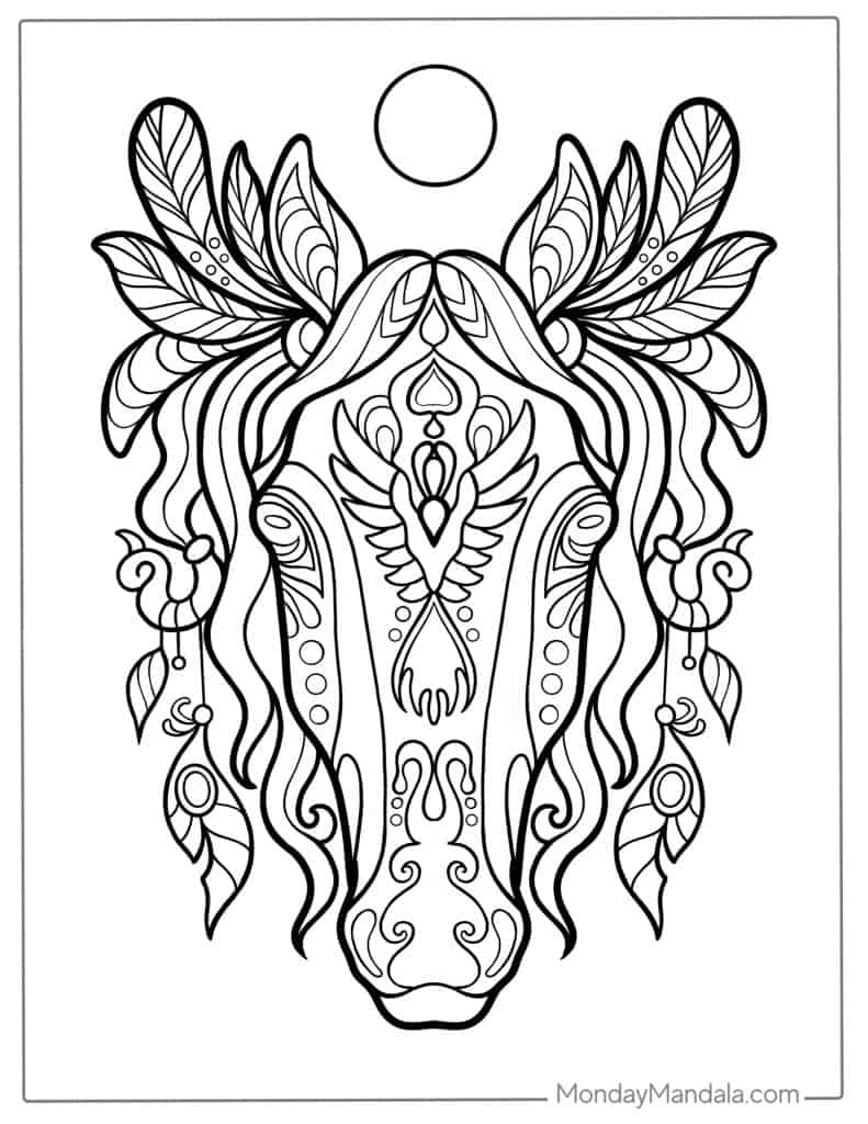 Horse coloring pages free pdf printables