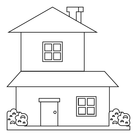 House coloring page free printable coloring pages