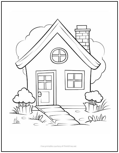 Quaint little house coloring page print it free