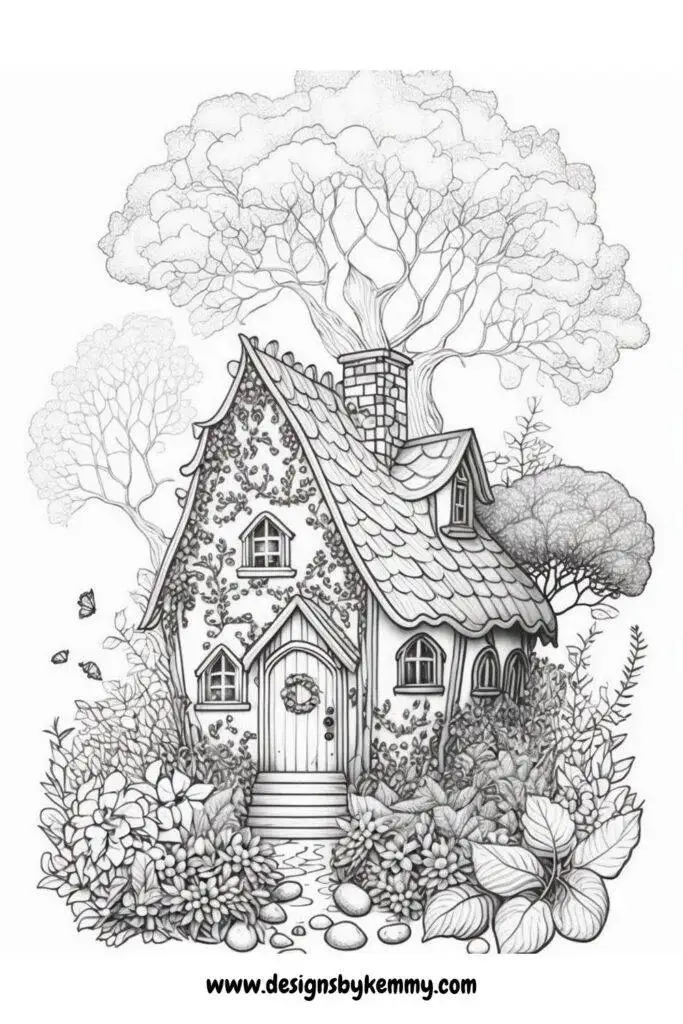 Magical house coloring pages