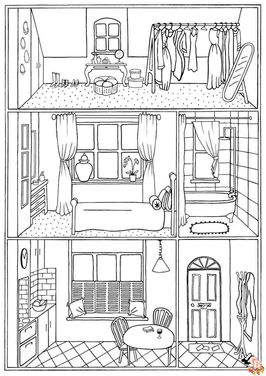 Inside house coloring pages fun and free printable sheets for kids