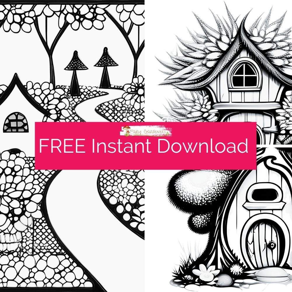 Fairy house colouring pages free to print