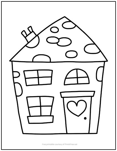 Polka dot house coloring page print it free
