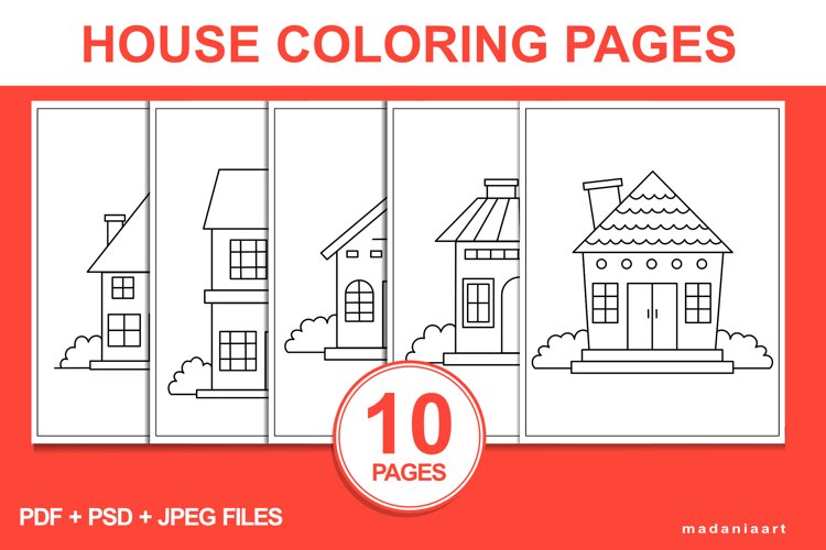 Printable house coloring page for kids