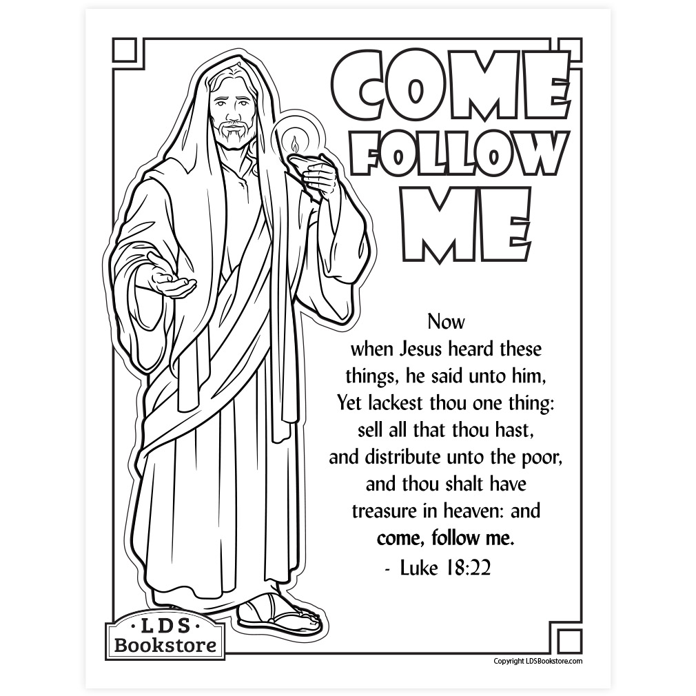 E follow me coloring page