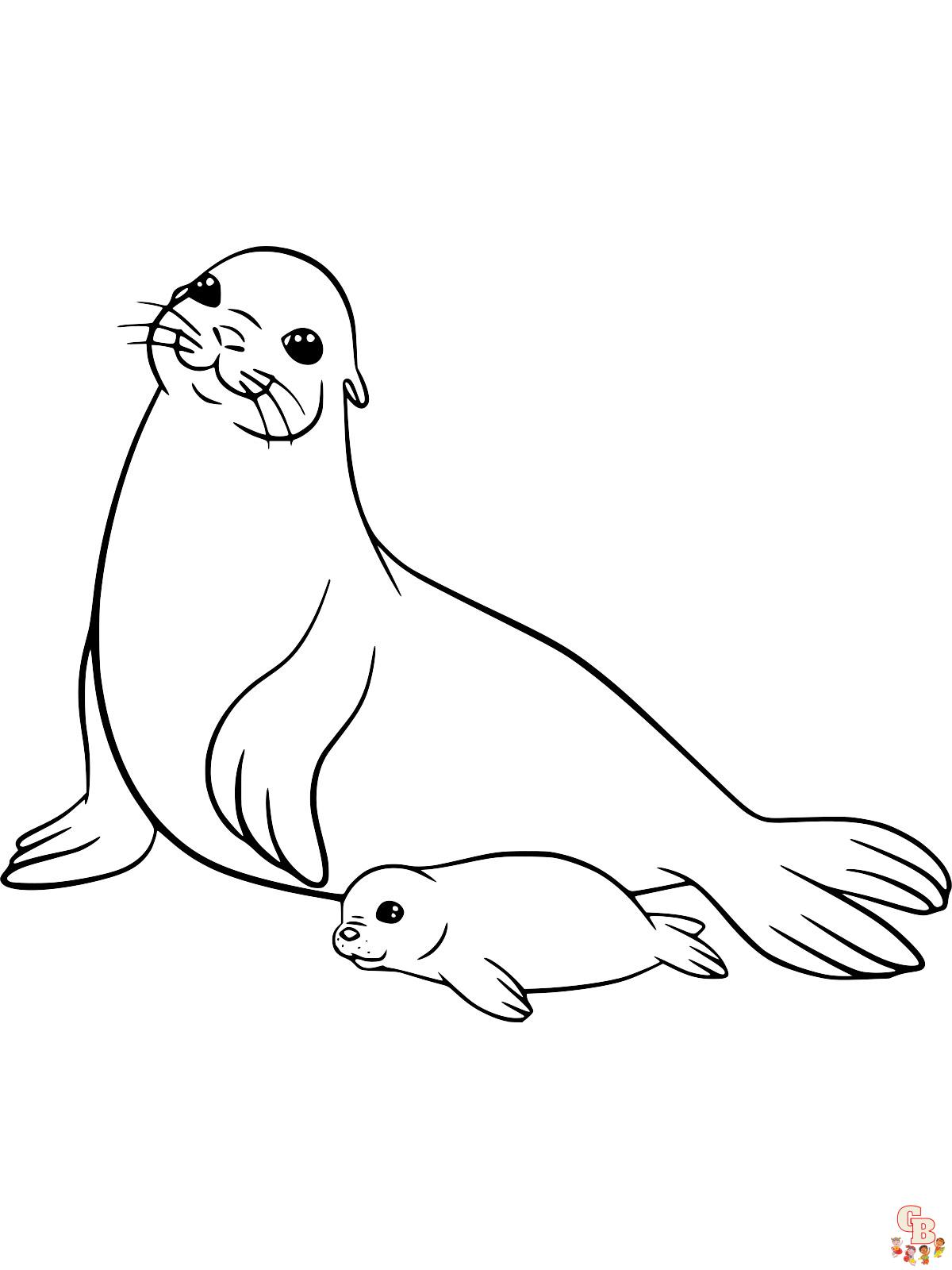 Enjoy free printable sea lion coloring pages