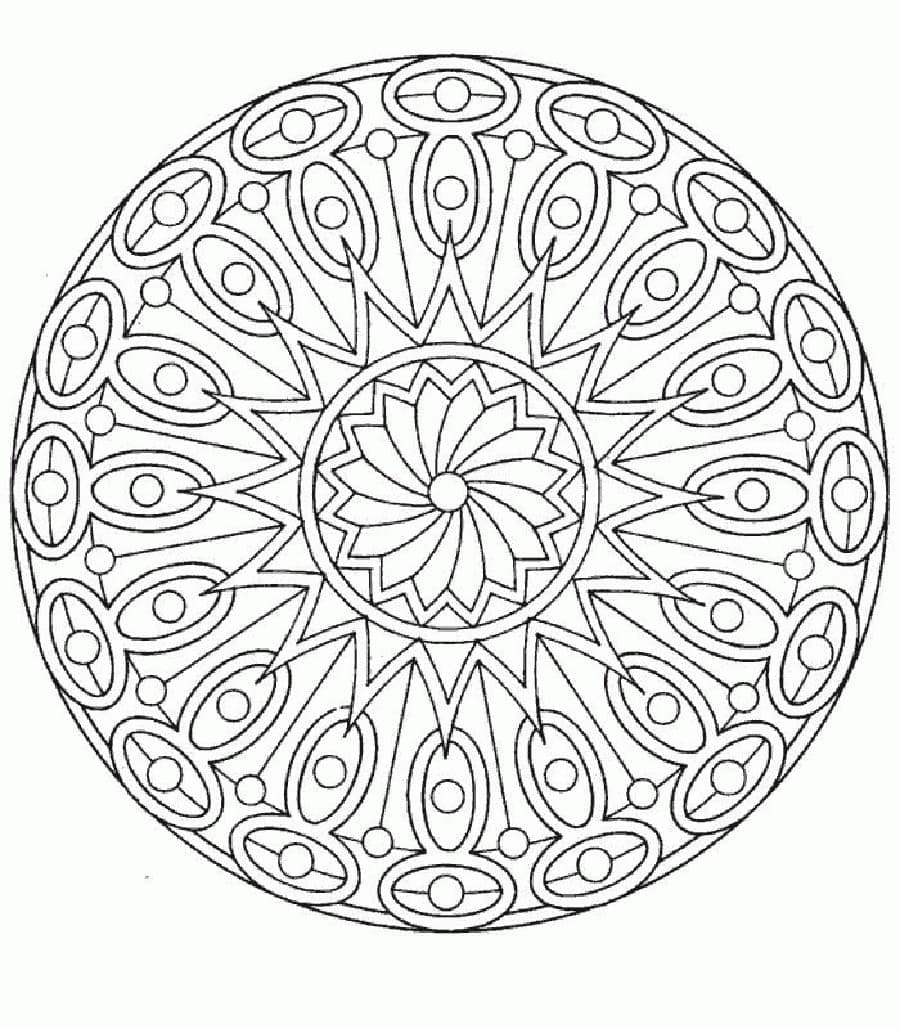 Abstract mandala free coloring page