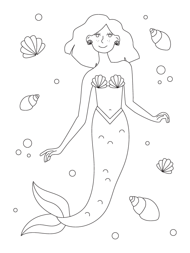 Free printable mermaid coloring pages