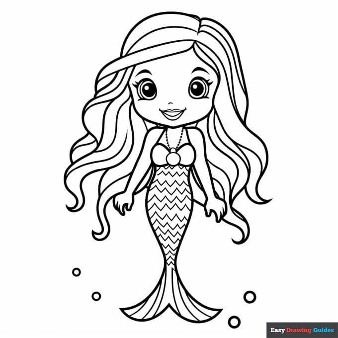 Free mermaid coloring pages for kids