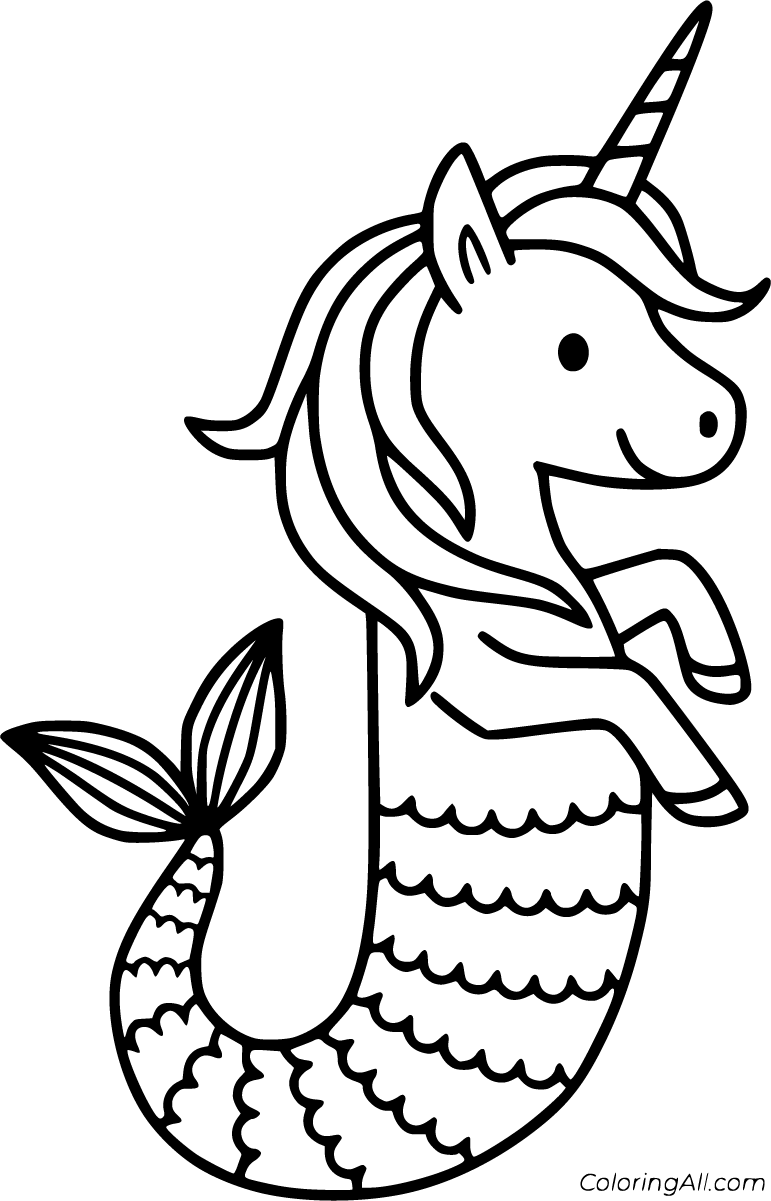 Unicorn mermaid coloring pages